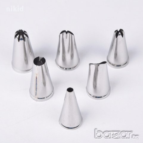 комплект 6 бр  накрайника накрайници за  пош украса торта декор