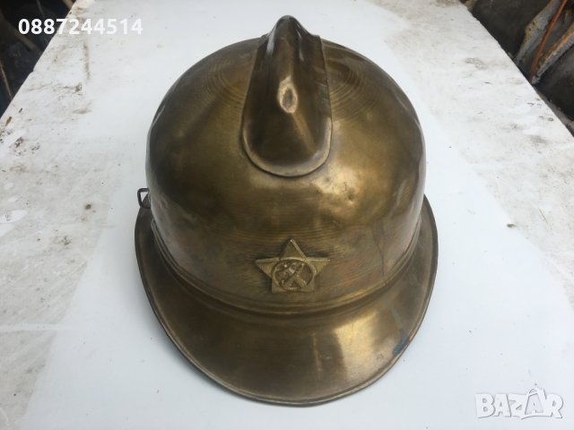 Пожарникарска ретро стара месингова каска, снимка 2 - Други - 26159390