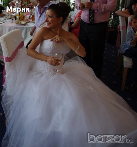 Булченска рокля, бяла, корсет в дантела, снимка 6 - Сватбени рокли - 11262175