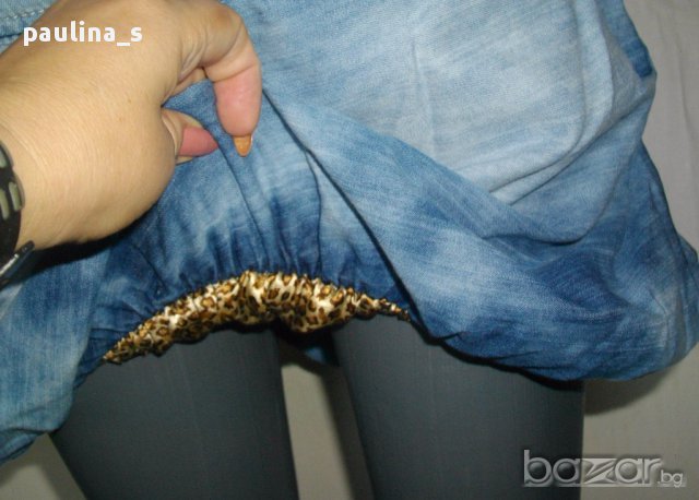 Уникална дънкова пола Franco Callegari с подплата, снимка 5 - Поли - 15777404