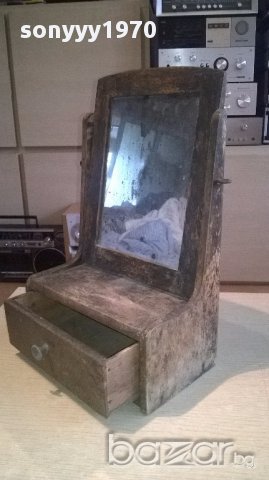 Антика-ретро огледало тоалетка с чекмедже-40х26х16см, снимка 3 - Антикварни и старинни предмети - 18063745