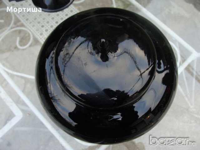  Мурано блек аметист голяма бонбониера НАМАЛЕНА , снимка 2 - Декорация за дома - 19984579