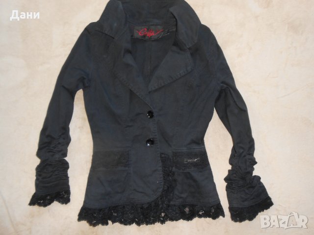 Дамско  черно сако с дантела Енита, снимка 8 - Сака - 23181031