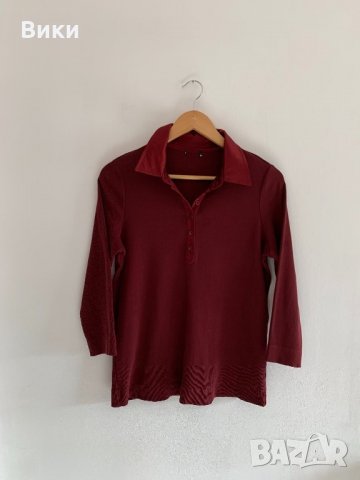 Бордо дамска блуза, снимка 3 - Блузи с дълъг ръкав и пуловери - 25469400