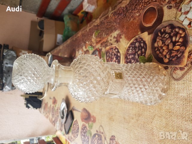 Стъклена кристална гарафа / шише за ракия, снимка 7 - Сервизи - 24874996