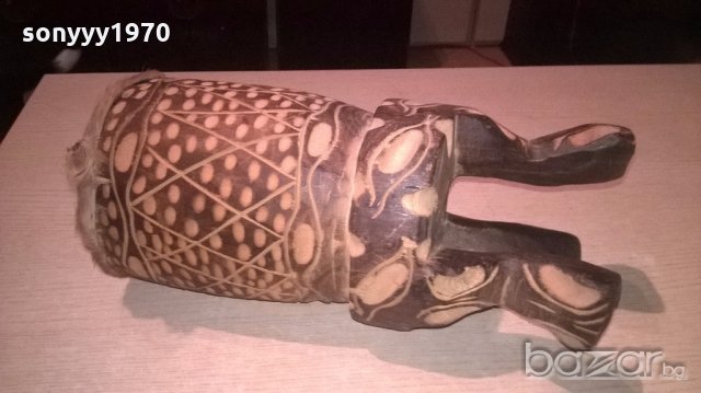 Африканска тарамбука с кожа от антилопа-33х17см-внос швеицария, снимка 3 - Ударни инструменти - 19957662