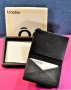 "TROOBLE" Slim Wallet Genuine High Quality Black Leather Card Case, снимка 3