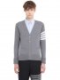 THOM BROWNE Striped Grey Cardigan Мъжки Пуловер Жилетка size S