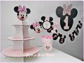 Украса за детски рожден ден с Мини Маус розово, снимка 4