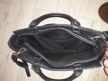 Черна кожена чанта с дълга и къси дръжки, снимка 3