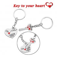 Червено и Сребърно сърца с надпис Love You - двойка пасващи ключодържатели за влюбени, снимка 6 - Бижутерийни комплекти - 22264994