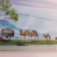  Серия традиционни картини живопис - Монголия - 11, снимка 3 - Картини - 23809849
