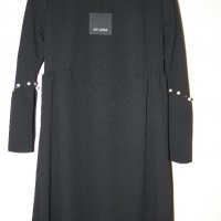Елегантна Италианска черна рокля с перли, снимка 2 - Рокли - 20399342