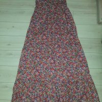 Лятна дълга рокля с презрамки марка Zara с цветни мотиви, снимка 1 - Рокли - 23419683