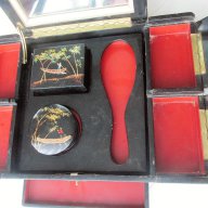 стара рисувана дървена кутия за бижута с огледало , снимка 5 - Антикварни и старинни предмети - 16945233