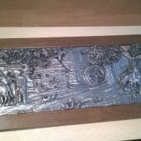 огромна тежка немска картина-дърво и олово-внос швеицария, снимка 3 - Антикварни и старинни предмети - 22136540