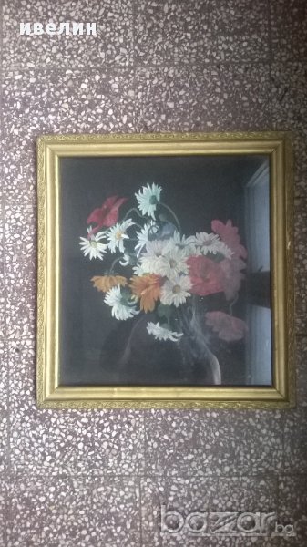 стара картина-цветя, снимка 1