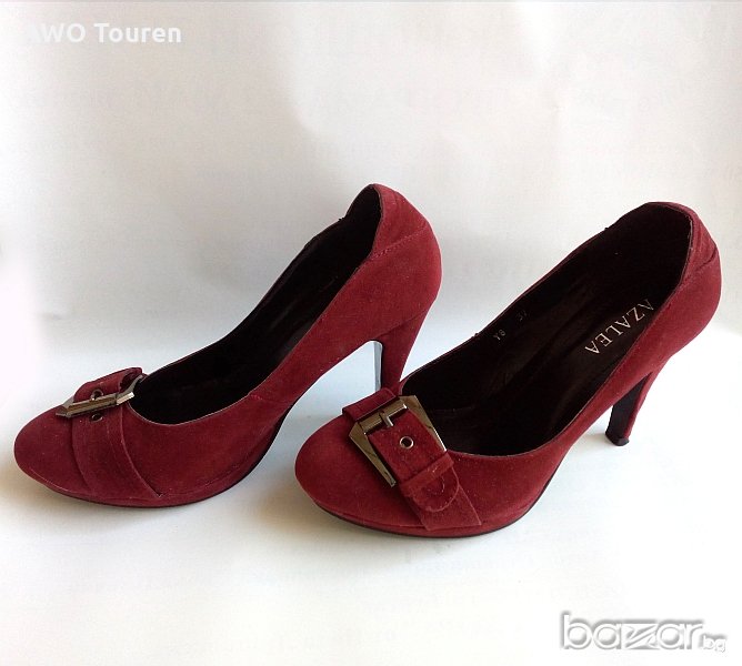 Елегантни дамски обувки бордо , номер 37 , снимка 1