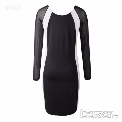 Дамска рокля в черно и бяло, снимка 2 - Рокли - 13944334