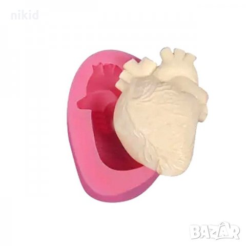 3D човешко сърце орган силиконов молд форма декорация торта фондан шоколад и др., снимка 2 - Форми - 23672775