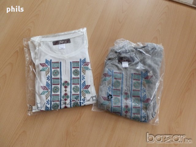 нова блуза Елос ХЛ/ХХЛ в сиво и бяло, снимка 2 - Блузи с дълъг ръкав и пуловери - 13329285