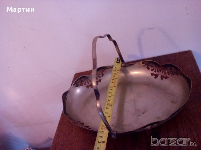 Стара масивна посребрена - Фруктиера -1бр !(121219), снимка 3 - Други стоки за дома - 14659093