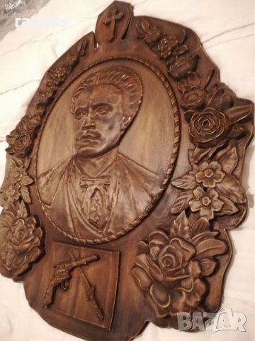 Уникална дърворезба с ликът на Апостолът Васил Левски, снимка 3 - Антикварни и старинни предмети - 21460919