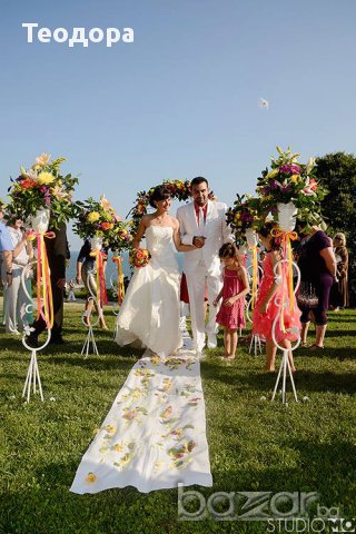 Приказна Сватба с розови листенца, снимка 6 - Сватбени аксесоари - 13127356