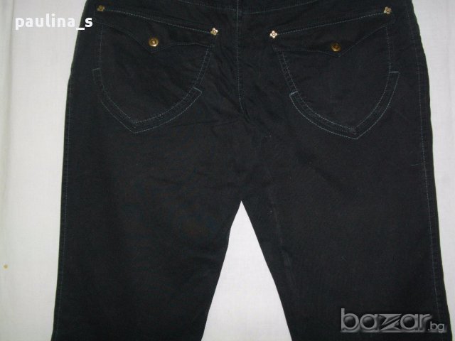 Черни дънки с велурен ефект” Jasmin”-design, снимка 8 - Къси панталони и бермуди - 15228629