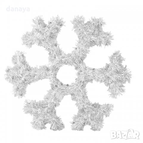 Голяма бяла снежинка от гирлянд коледна украса за стена 32см, снимка 6 - Декорация за дома - 23259151