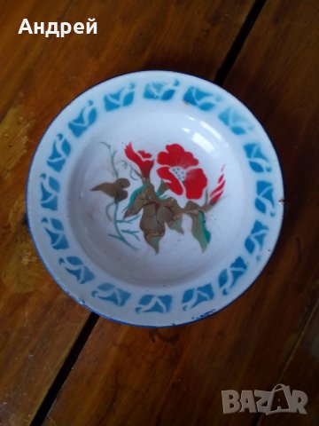 Стара емайлирана паница #2, снимка 6 - Антикварни и старинни предмети - 23848986