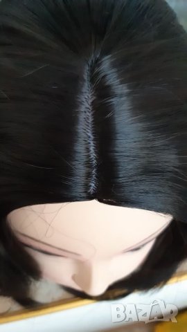 Нова  черна перука без бретон + подарък шапка! - мод.69, снимка 16 - Аксесоари за коса - 24020142