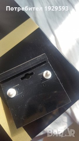 Обеци с черен камък, снимка 4 - Обеци - 21632297