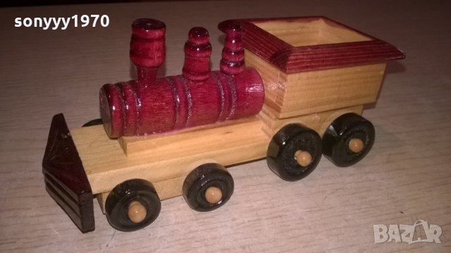 ретро локомотив-дървен-за колекция-14х6х6см, снимка 2 - Колекции - 22524978
