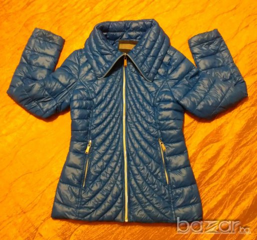 Синьо пухено якенце, снимка 2 - Якета - 17528921