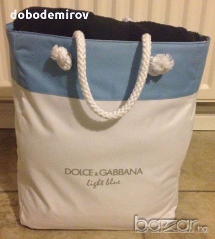  Чанта Dolce & Gabbana D&G Light Blue Shopper Bag, оригинал , снимка 7 - Чанти - 15187032