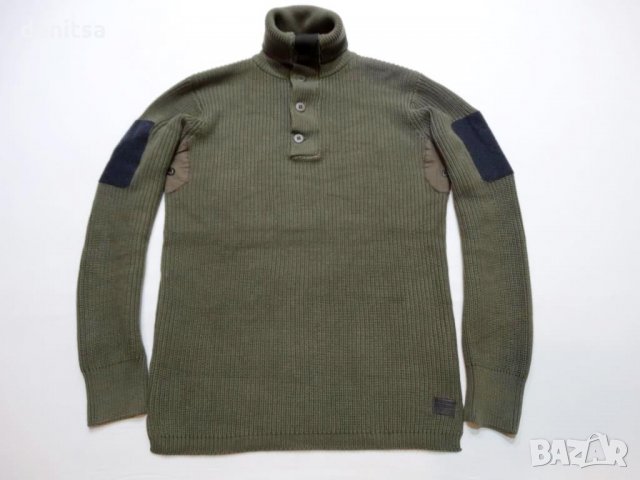 G-star Raw Hunt 1/2 Closure Knit Magma Green Мъжки Пуловер Size XL, снимка 7 - Пуловери - 23744151