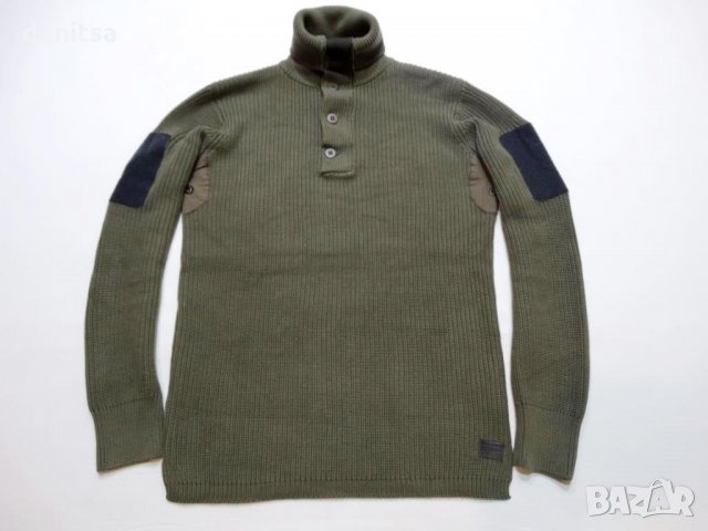 G-star Raw Hunt 1/2 Closure Knit Magma Green Мъжки Пуловер Size XL, снимка 7 - Пуловери - 23744151