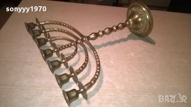 евреиски свещник-33х33х12см-внос швеция, снимка 2 - Колекции - 23431455