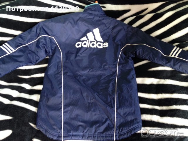 Мъжко зимно яке ADIDAS L оригинал тъмносин цвят, снимка 10 - Якета - 19647681