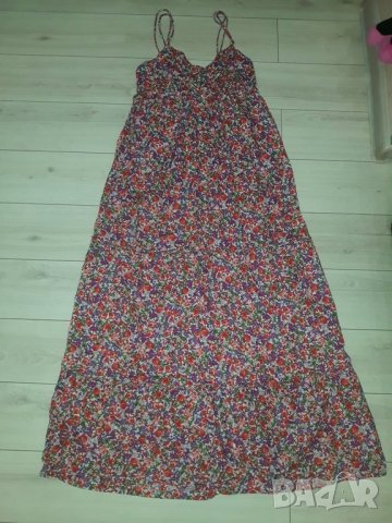 Лятна дълга рокля с презрамки марка Zara с цветни мотиви