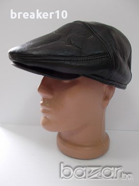 Мъжка кожена шапка,каскет-3, снимка 3 - Шапки - 12374447