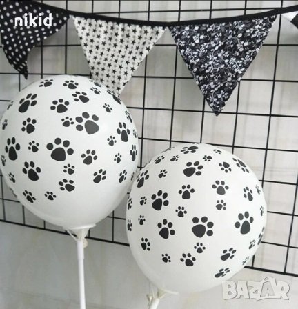 бял на лапички лапи Пес Патрул Обикновен надуваем латекс латексов балон парти, снимка 2 - Други - 25639529