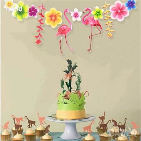 Тропически банер флаг с Фламинго и цветя Парти украса декорация