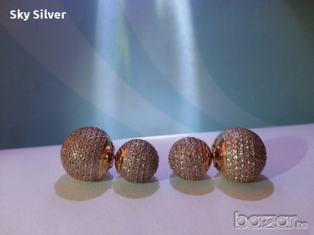 Топчестите сребърни обеци, снимка 4 - Обеци - 16065700
