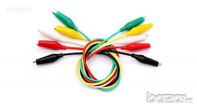 5бр. проводници с крокодилчета 50см.