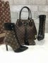 Дамски комплект боти на ток шал чанта и портмоне Louis Vuitton код40, снимка 1 - Дамски боти - 19616705