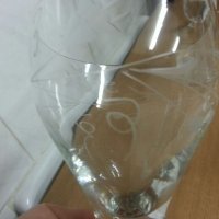 Ретро кристални чаши за вино гравирани, снимка 7 - Антикварни и старинни предмети - 22192484