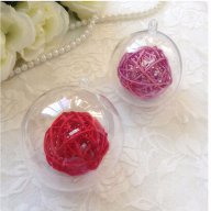 пластмасова прозрачна топка за пълнене и закачване по желание декор украса , цветя или бонбони, снимка 1 - Декорация за дома - 16910239