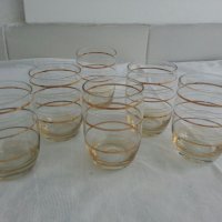 Ретро чашки за ракия с златен кант, снимка 6 - Антикварни и старинни предмети - 23869733